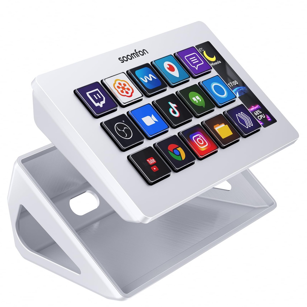 SOOMFON Stream Control Deck Studio Stream Controller with 15 Macro Keys & Dashboard, Customi