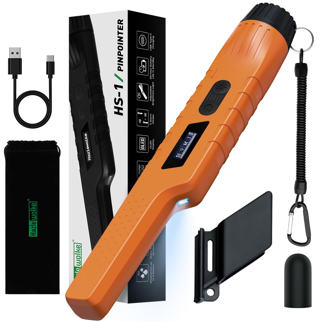 Metal Detector Pinpointer for Adults & Kids, Fully Waterproof Handheld Metal Detectors Wand