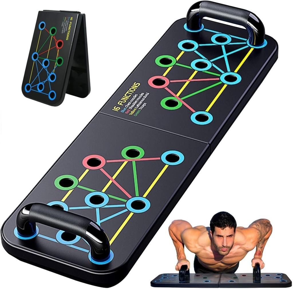 flintronic 16 in 1 Push Up Board, Multifunctional Foldable Push-Up Rack Board with Fitness