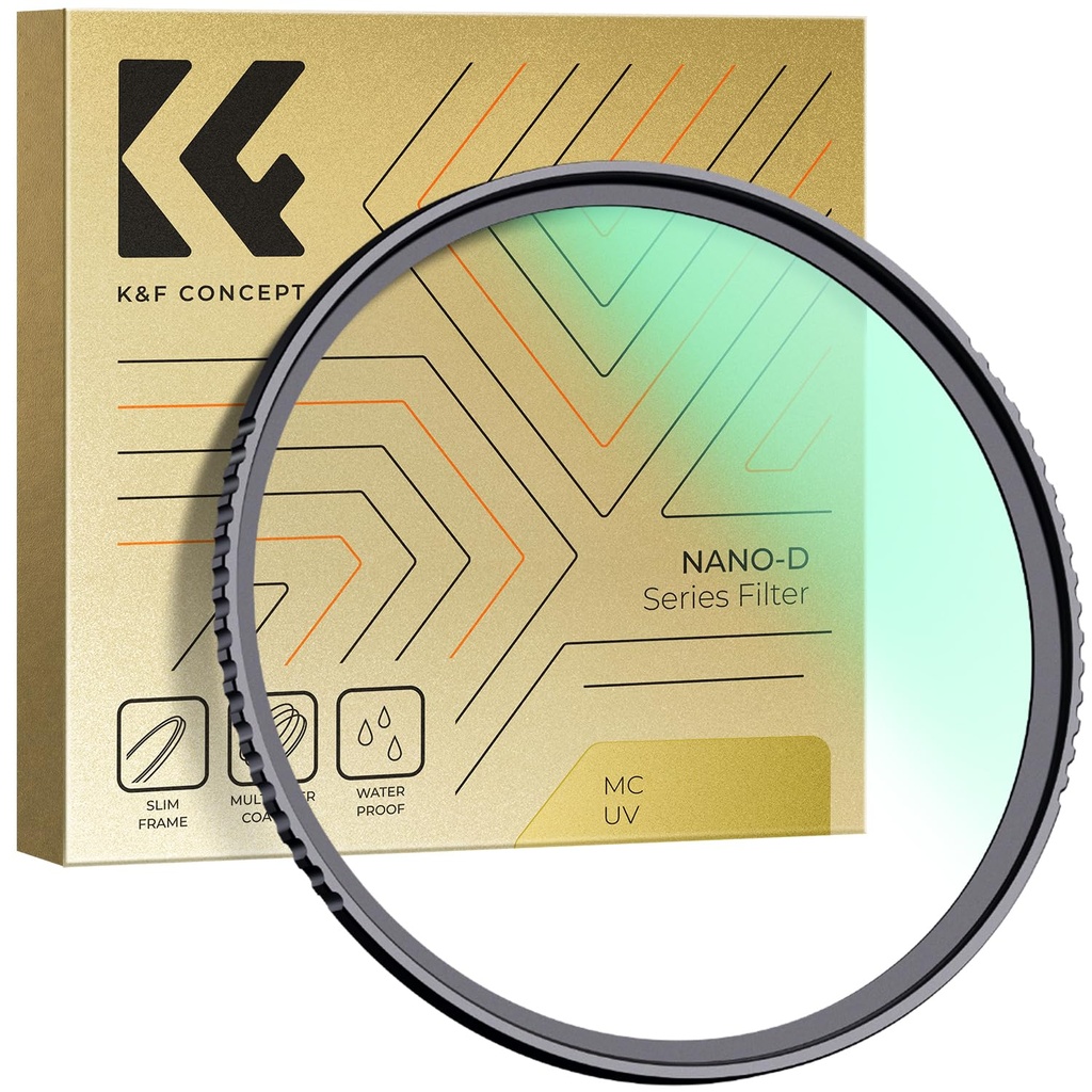 K&F CONCEPT 72mm UV Filter - Super Clear 24 Layers Multi Coated Ultraviolet Protection Lens