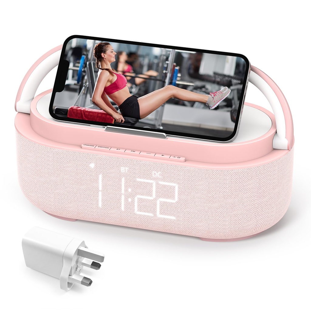 COLSUR Bluetooth Speaker with Radio, 15W Fast Wireless Charger, FM Radio, Bedside Night Light