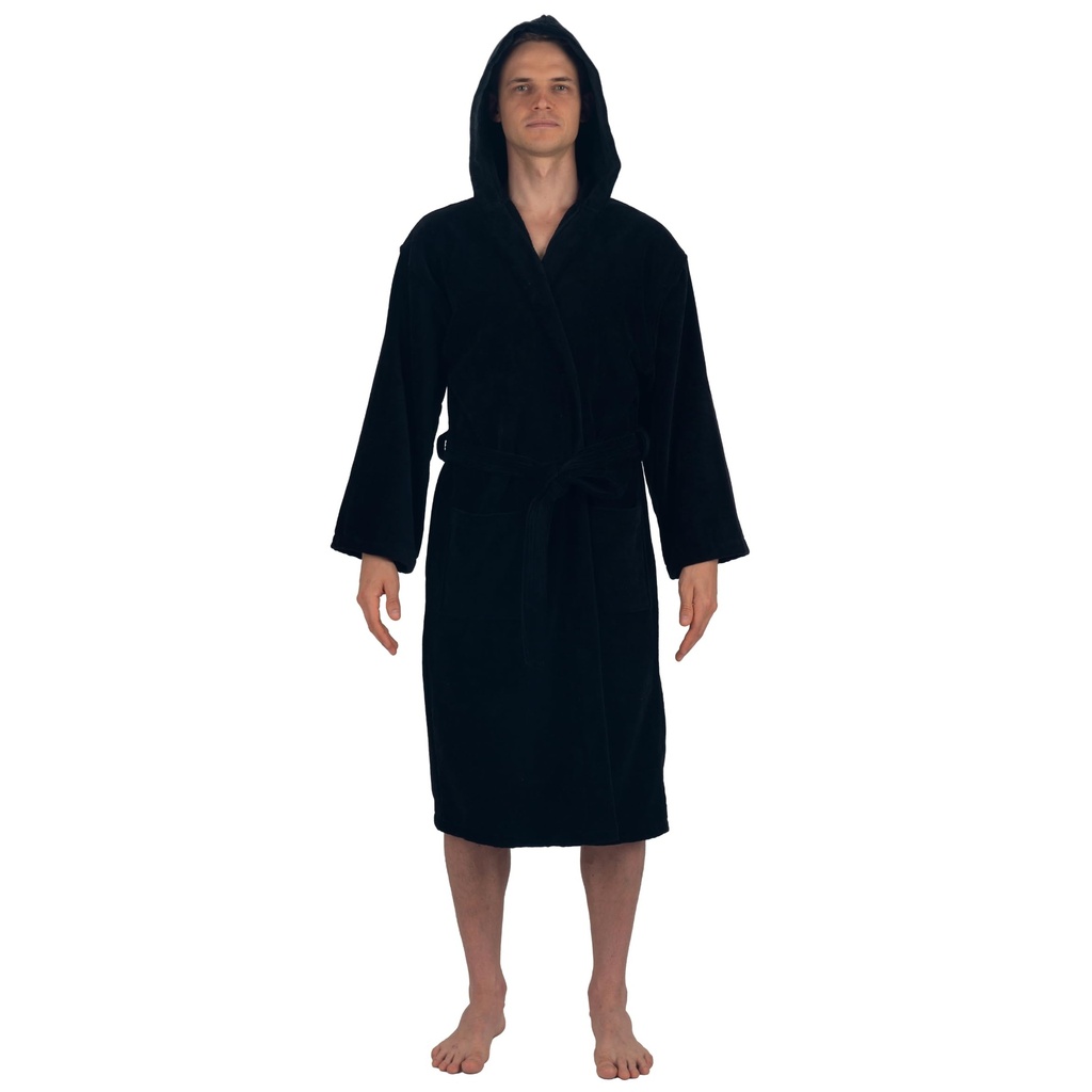 alpine swiss Dane Mens Hooded Bathrobe Pure Cotton Terry Cloth Long Robe for Men Super Absor