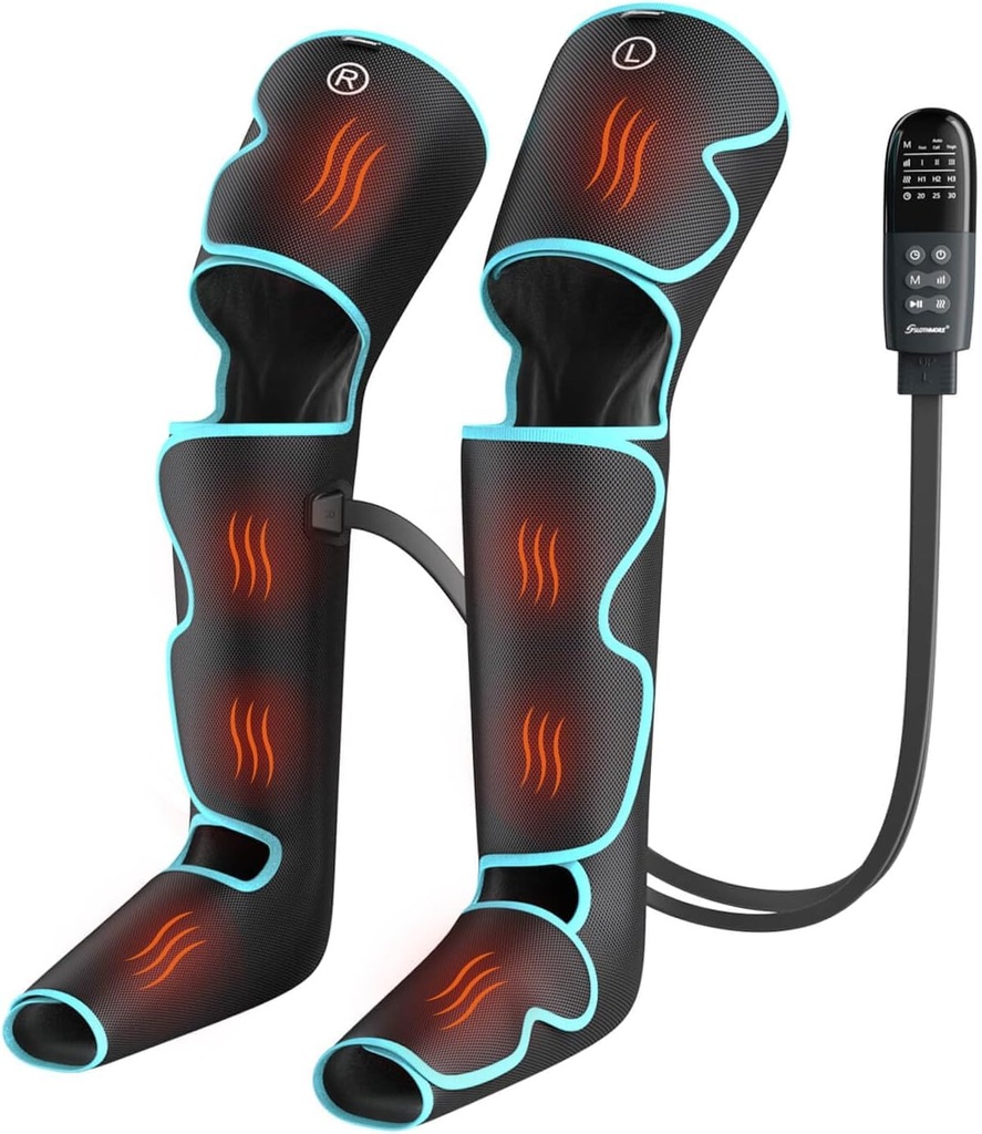 Leg Massager with Air Compression for Circulation, 3-in-1 Full Leg Heating for Foot Calf Thi