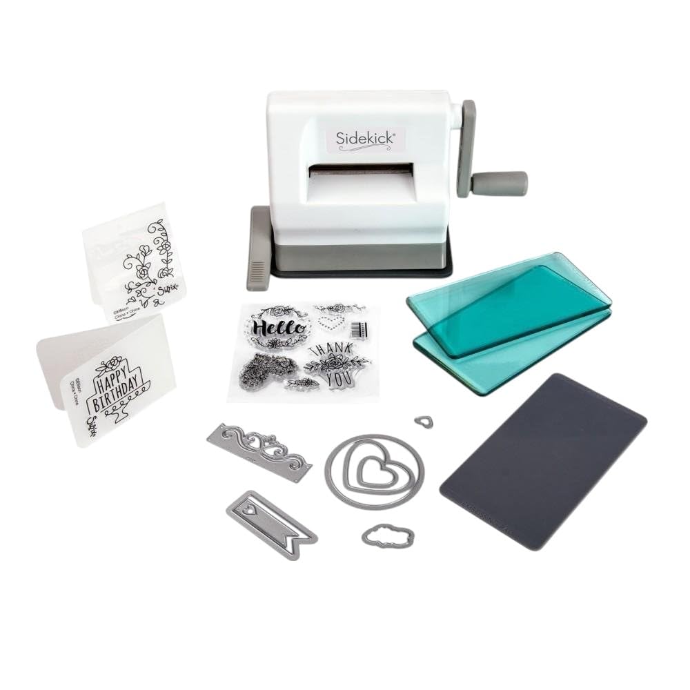 Sizzix Portable Sidekick Manual Die Cutting & Embossing Starter Kit for Paper Crafting, Card