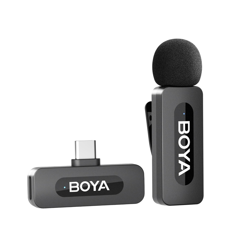 BOYA BY-V10 Microphone Wireless for iPhone 15/16, Android, Mini Lapel Microphone with 328ft