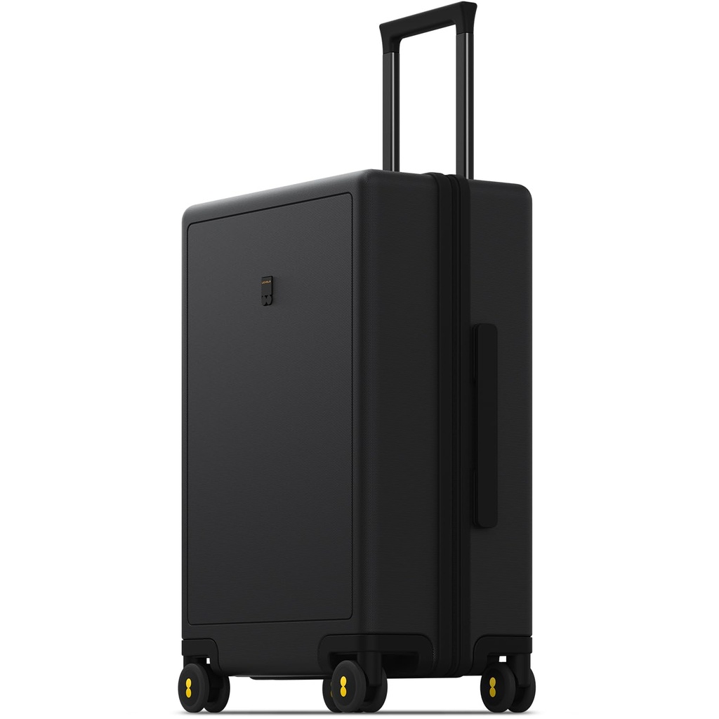 LEVEL8 Checked Luggage 24 Inch Suitcase Hand Luggage Lightweight 100% PC Micro-Diamond Text