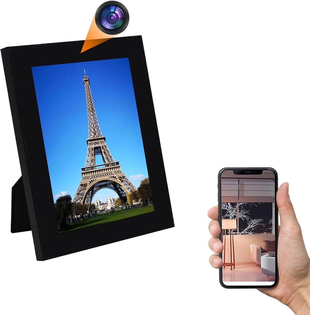 YMBZY WiFi Security Spy Camera,1080P Hidden Camera Photo Frame with Motion Detection/Live F