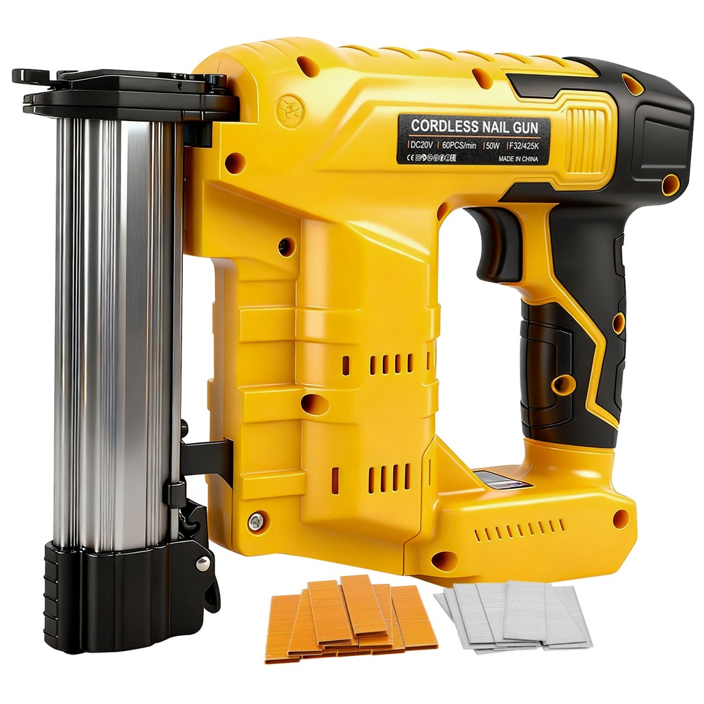 Upgraded 18GA Cordless Brad Nailer Compatible with Dewalt 20V Battery, Brushless Nail Gun 