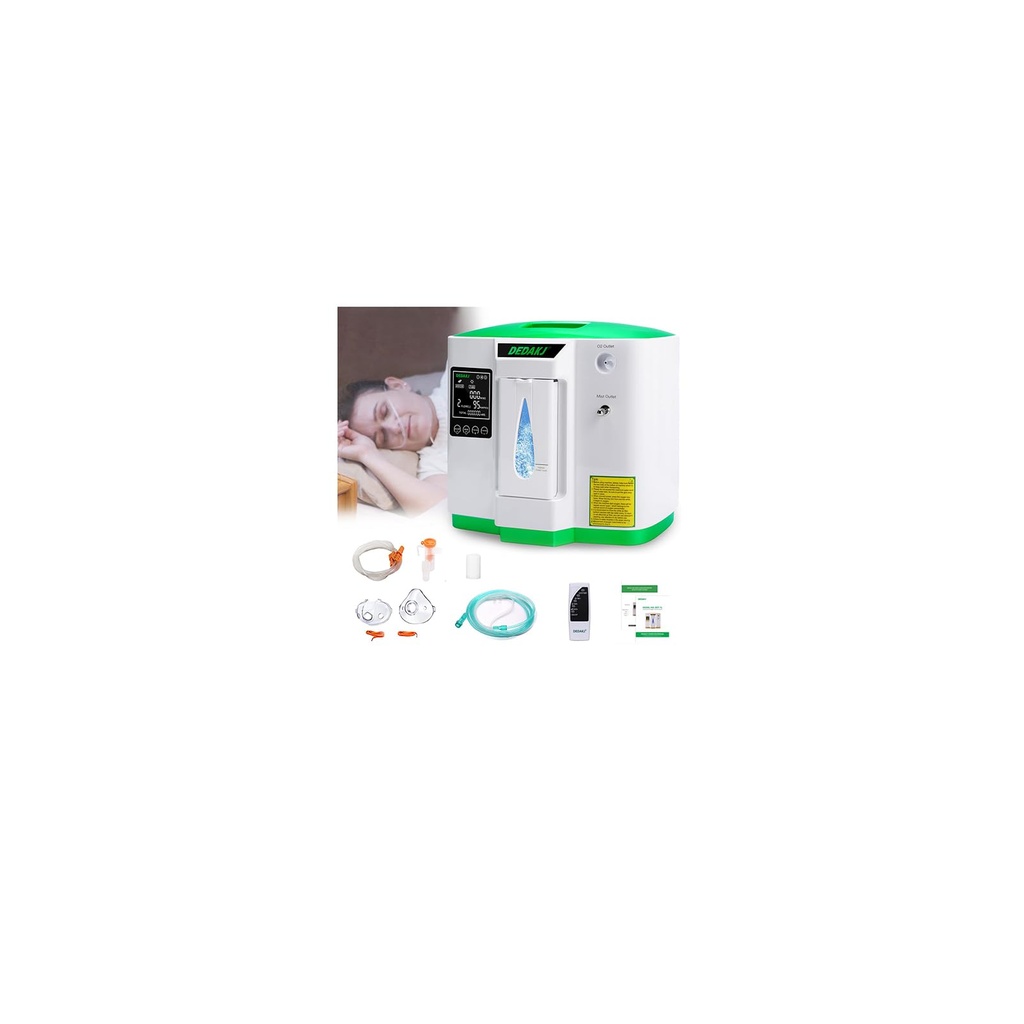 DEDAKJ Oxygen Machine 2-9L / min, 30%-90%, with Remote Control, Atomise, Accumulated Time 
