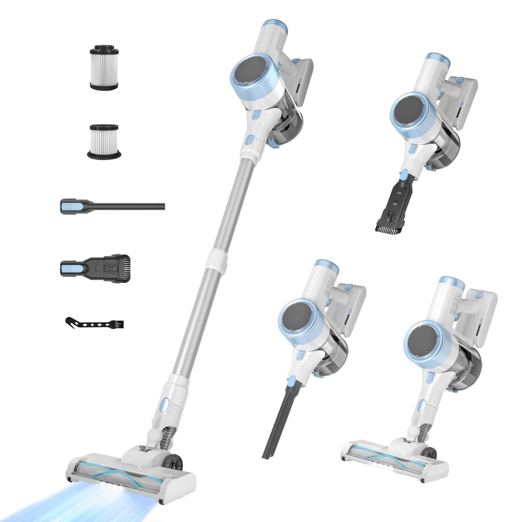ENCHE Cordless Vacuum Cleaner, 500W 45Kpa Powerful Stick Vacuums with 45 Mins Runtime, LED 