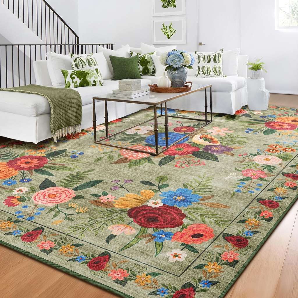 BYBSRLL Machine Washable Rugs Living Room, 300x400cm, Non Slip Floor Carpet, Boho Rug