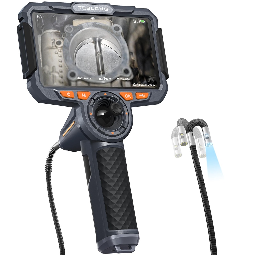 360 Articulating Inspection Camera with Monitor, Teslong Endoscope Inspection Camera