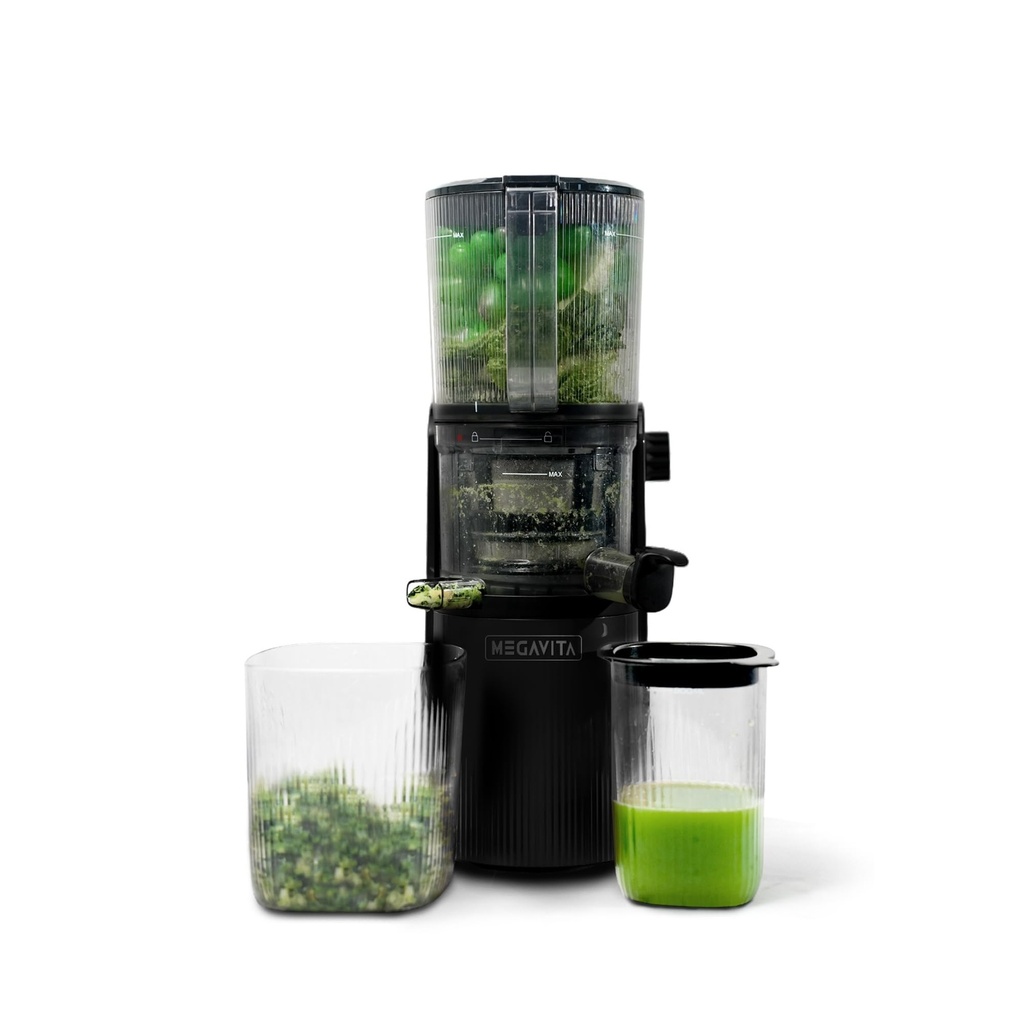 MEGAVITA Vertical Slow Masticating Juicer, Whole Fruit Feeder for Soft Ingredients, Cold Press