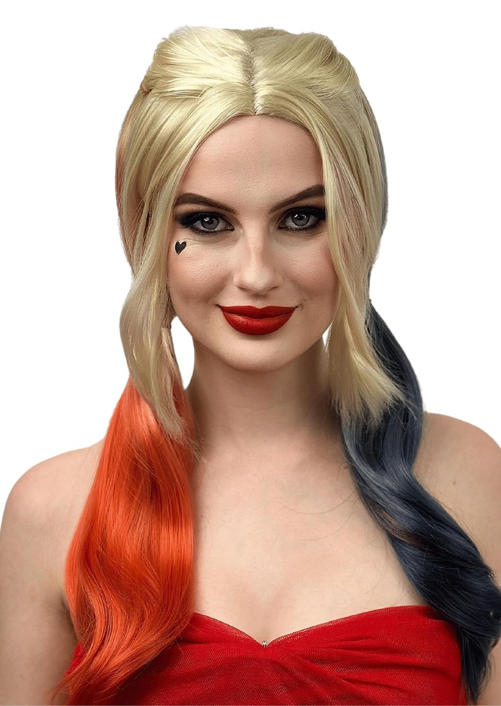 ALLAURA Women's Harley Wig for Girls Halloween Harley Wig Cosplay Clown Girl for Women Pink