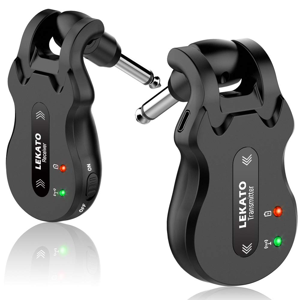 LEKATO 5.8GHz Wireless Guitar System - Rechargeable Digital Transmitter & Receiver