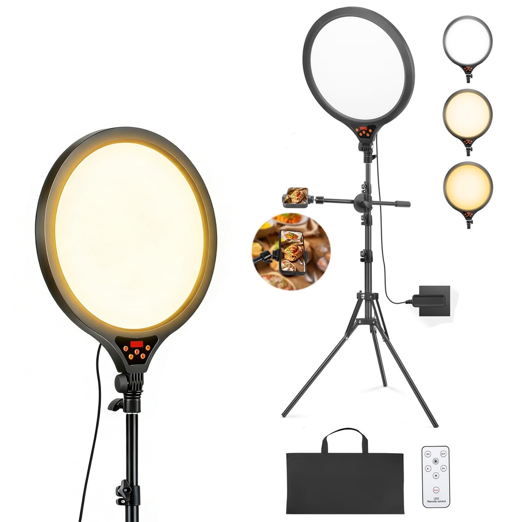 SEDGEWIN 14" Ring Light With Tripod Stand & Phone Holder, Full-Screen Large Ring Light