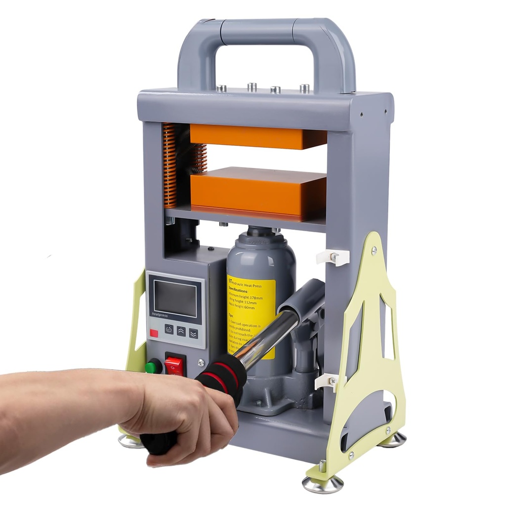 Rosin Heat Press, 600W Manual Hydraulic Heat Press Machine, 5 Ton Rosin Extraction Machine,