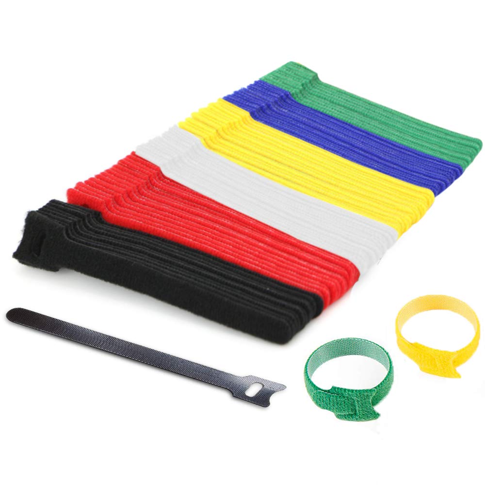 YIXISI 120 PCS Reusable Hook and Loop Cable Ties, 6-Inch Multi-Purpose Reusable Straps for
