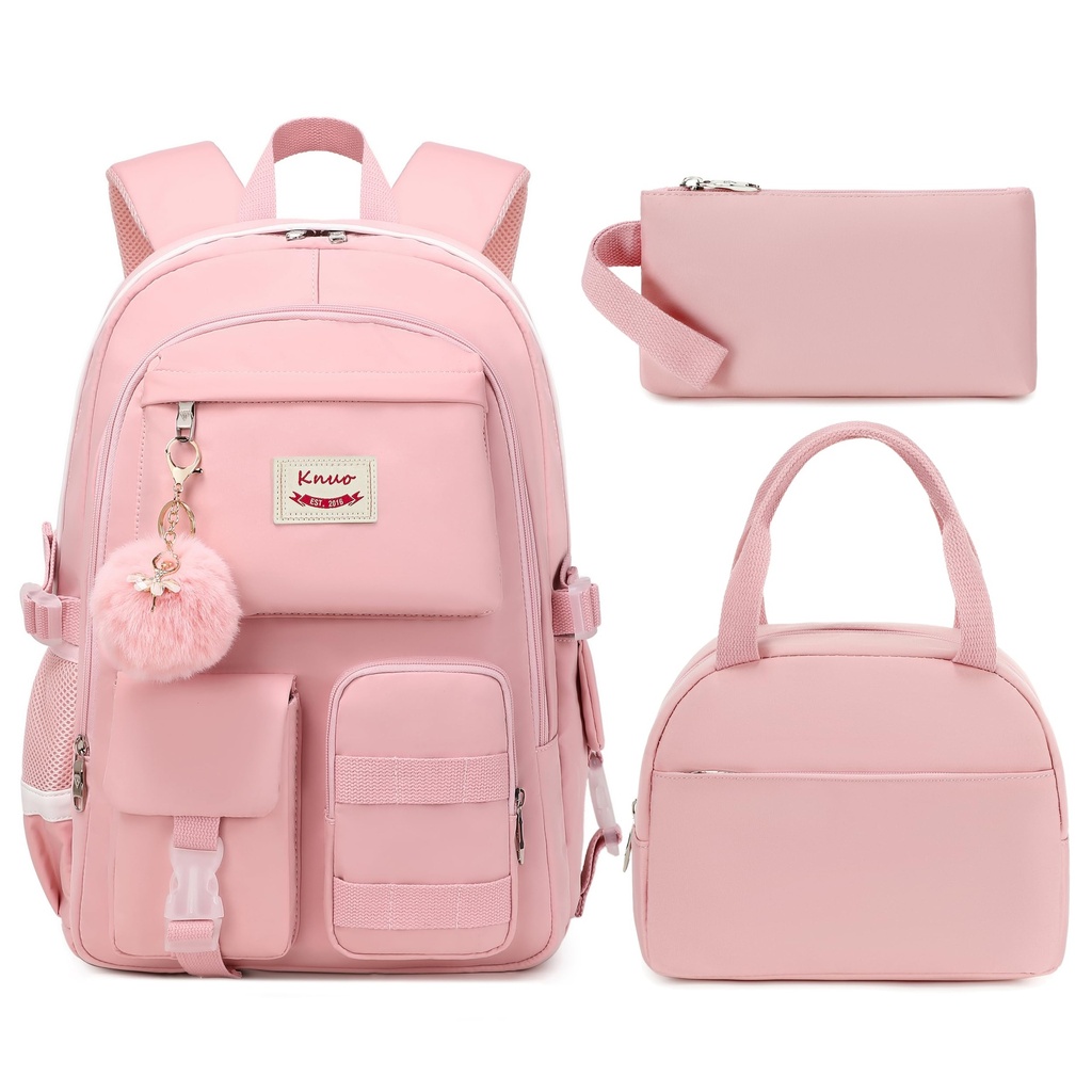 LIGUL School Backpack for Teen Girls Women College Laptop Backpacks Kids Cute Bookbag Set w