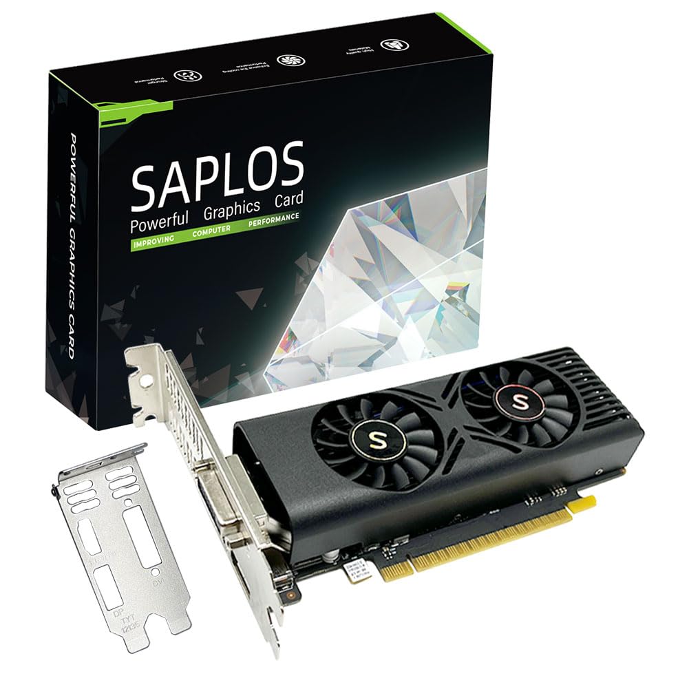 SAPLOS GTX 1050 Graphics Card for PC, 4GB GDDR5 128-bit, HDMI DisplayPort DVI-D