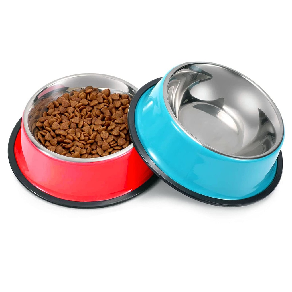 SUOXU Dog Bowls,Pieces Stainless Stee Cat Bowls for Kittensl,Non-Slip Cat Feeding Bowls,Mult