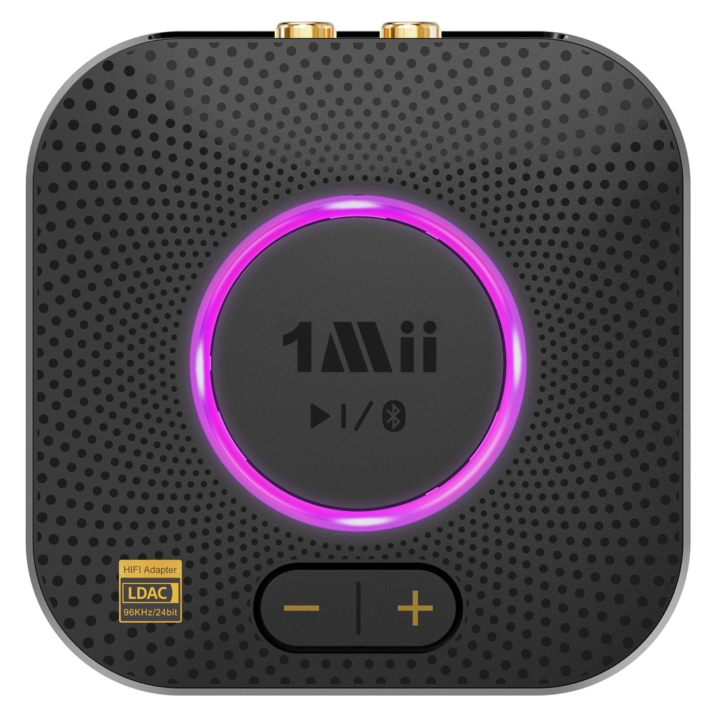 1Mii B06S+ LDAC Bluetooth 5.3 Receiver for Home Stereo Hi-Res Music Streaming, Hi-Fi Wireless