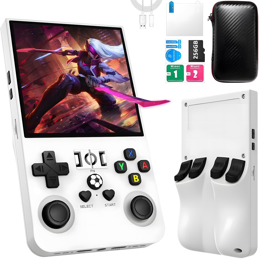 R36MAX Retro Handheld Game Console, Game Console with 256GB TF Card, 40000+ Classic Games
