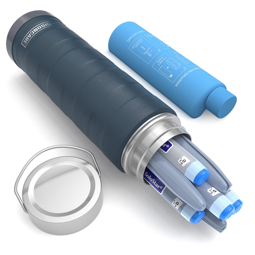 DISONCARE 74H 7 Insulin Pens Cooler Travel Case 2-8 Degrees, Insulated Medicine Cooler EpiPen