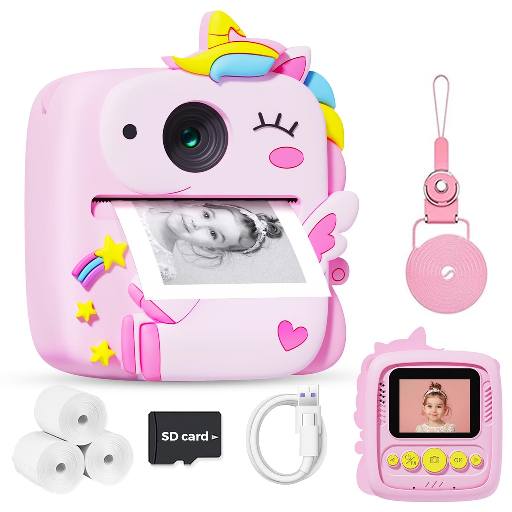 Kids Camera Instant Print for Boys Girls, Christmas Birthday Gift
