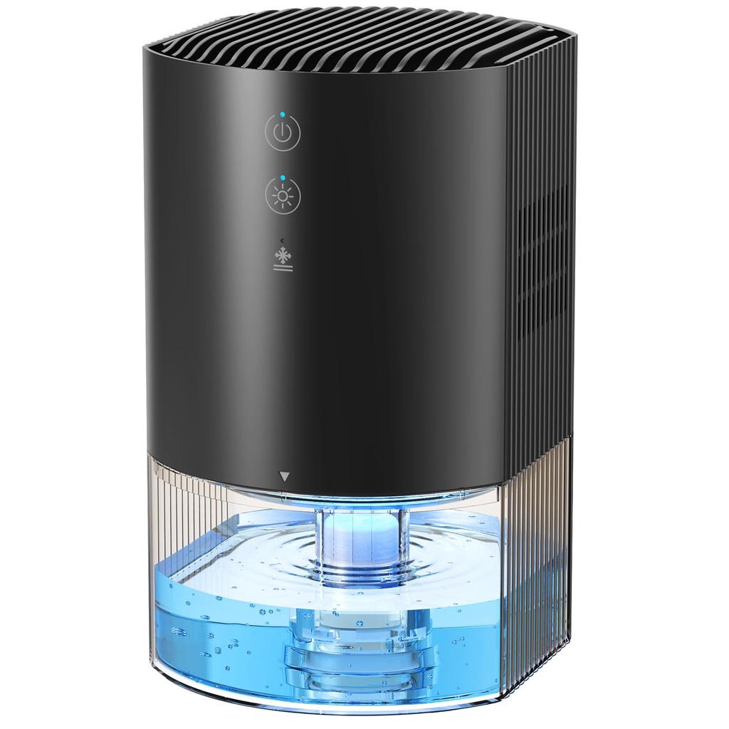 AROEVE Dehumidifier 990ml, Compact Quiet Small Dehumidifier for Bedroom with 7 Color Light