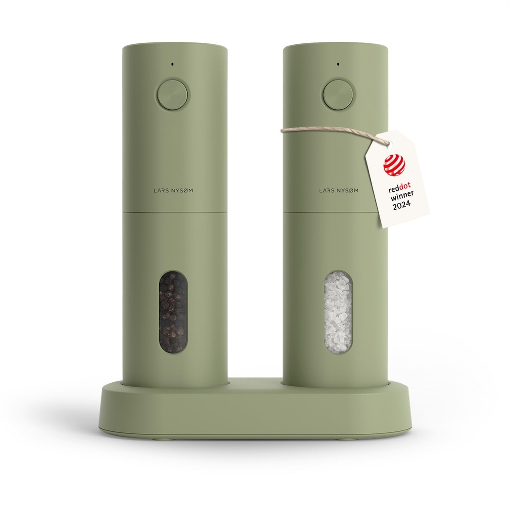 LARS NYSÃƒÂ˜M Electric Salt and Pepper Grinder Set, USB Rechargeable, Automatic Salt and Pep