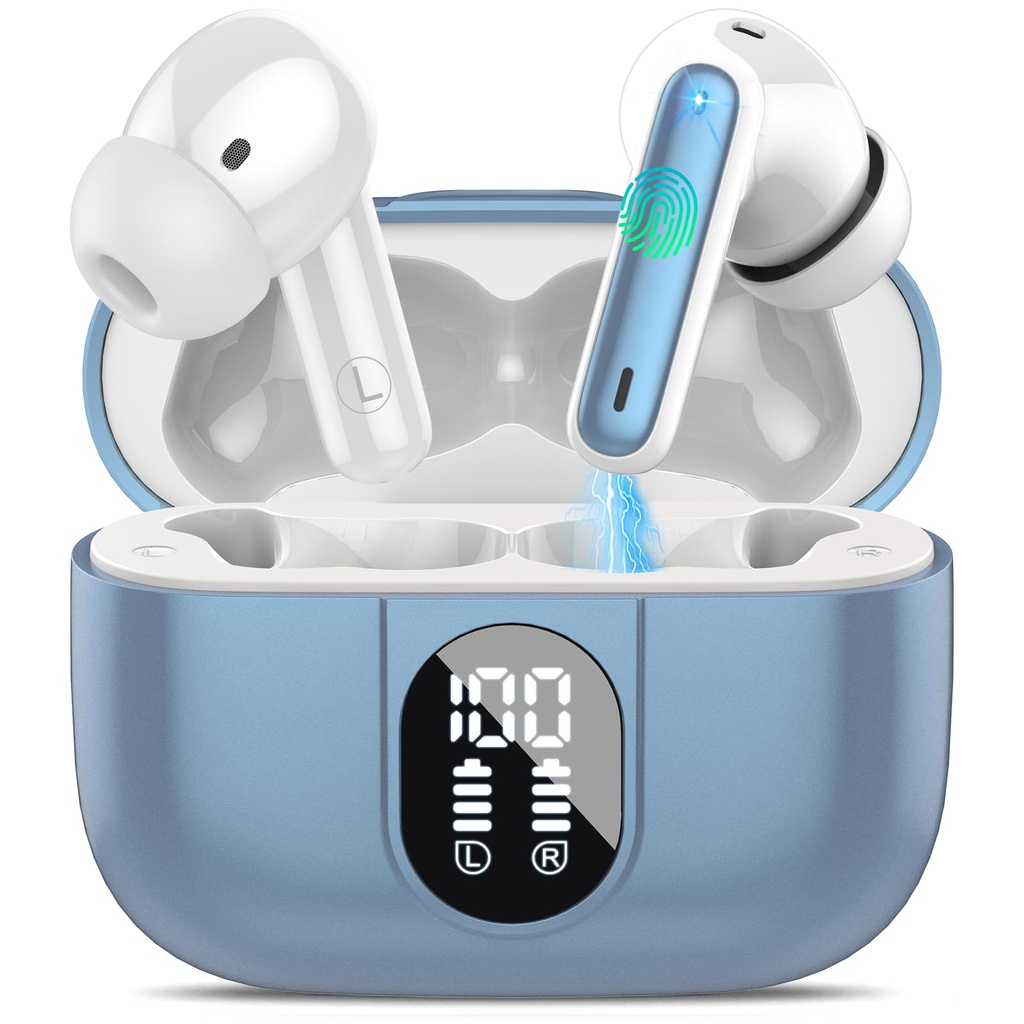 Csasan Wireless Earbuds, Bluetooth 5.3 Headphones In Ear with 4 ENC Noise Cancelling Mic, 2