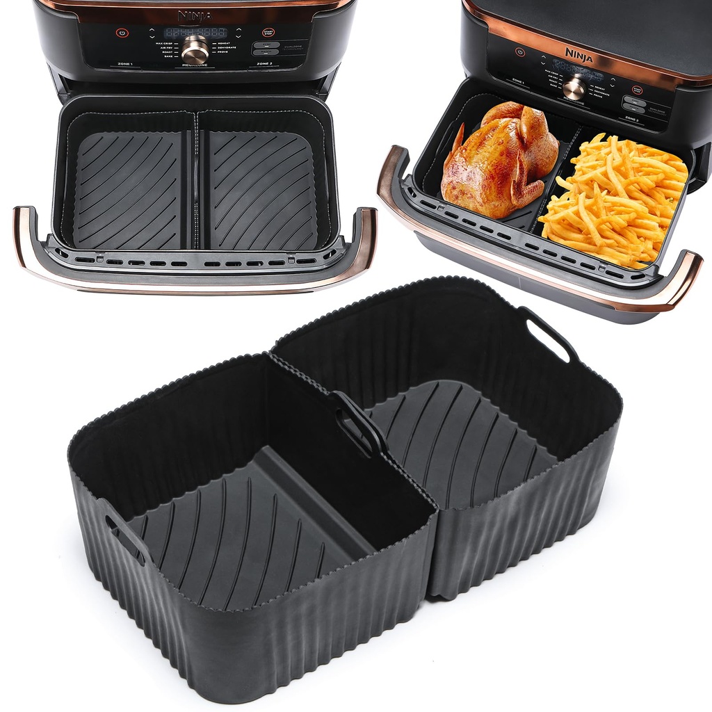 Ninja Air Fryer Silicone LinersÂ´?Ã®Large Air Fryer Liners for Ninja AF500UK, Reusable Air