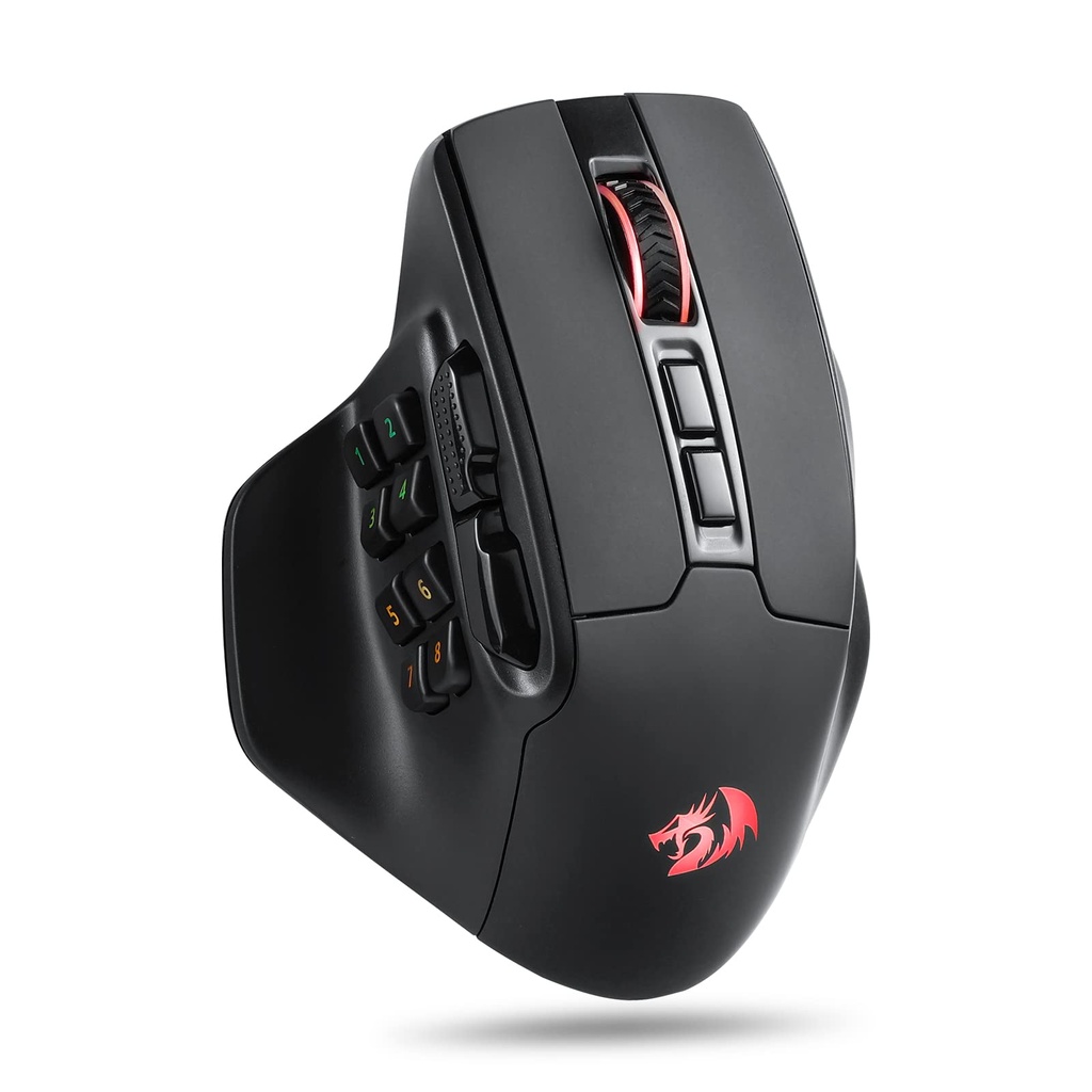 Redragon M811 PRO Wireless MMO Gaming Mouse, 15 Programmable Buttons RGB Gamer Mouse w/Ergo