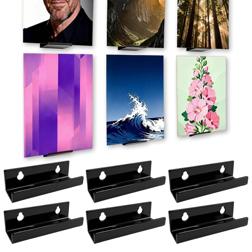 Voltrique 6PCS Vinyl Wall Mount Record Shelf for Albums LP Minimalist Record Wall Mount Sto
