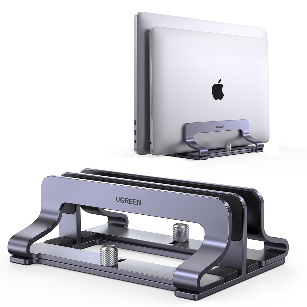 UGREEN Vertical Laptop Stand for Desk Dual Slot Laptop Stand Holder Adjustable Dock 