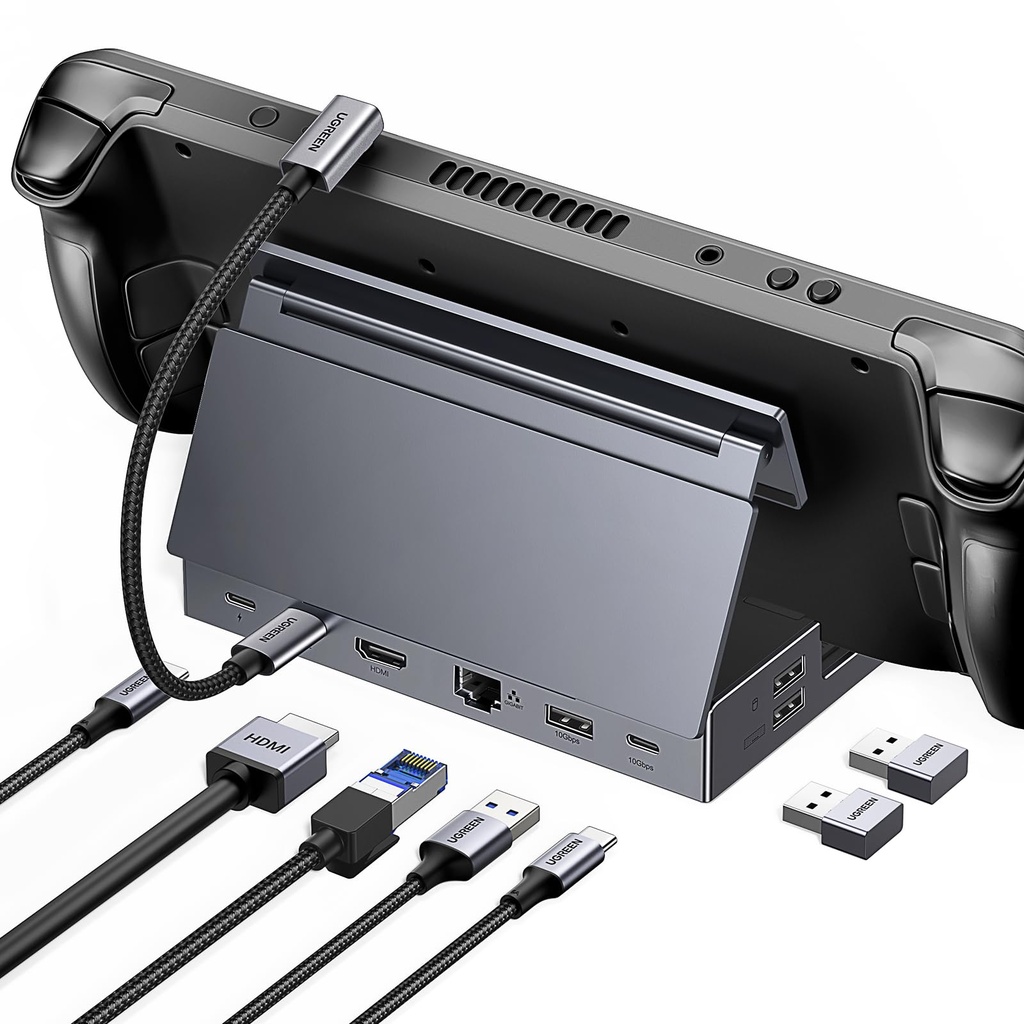 UGREEN Steam Deck Dock, 9-in-1 Docking Station, Adjustable and Foldable Stand, 4K@60Hz HDMI