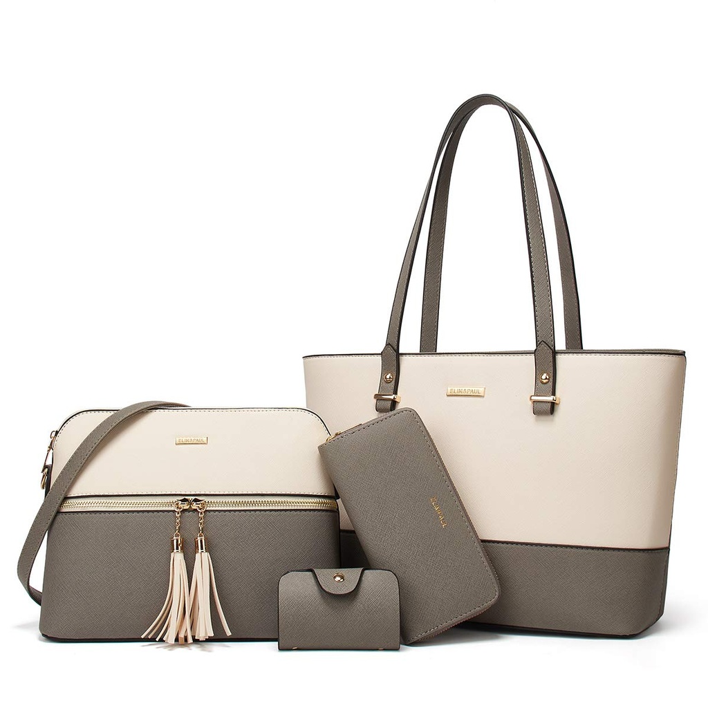 YTL Women Handbags PU Leather Large Shoulder Crossbody Bsgs 4pcs Set for Girls