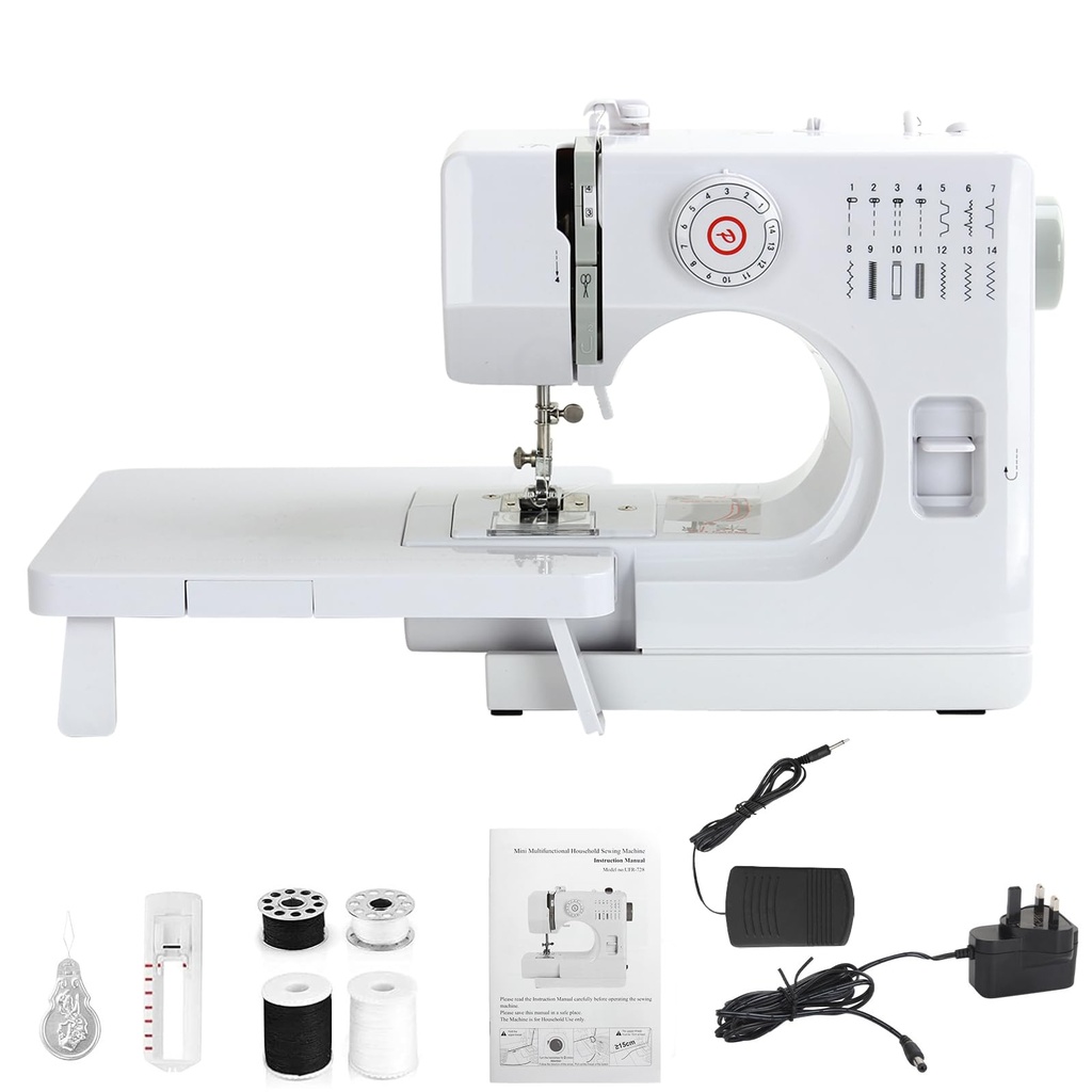 M MUNCASO Small Sewing Machine,14 Stitch Electronic Sewing Machines,Sewing Machine for Begi