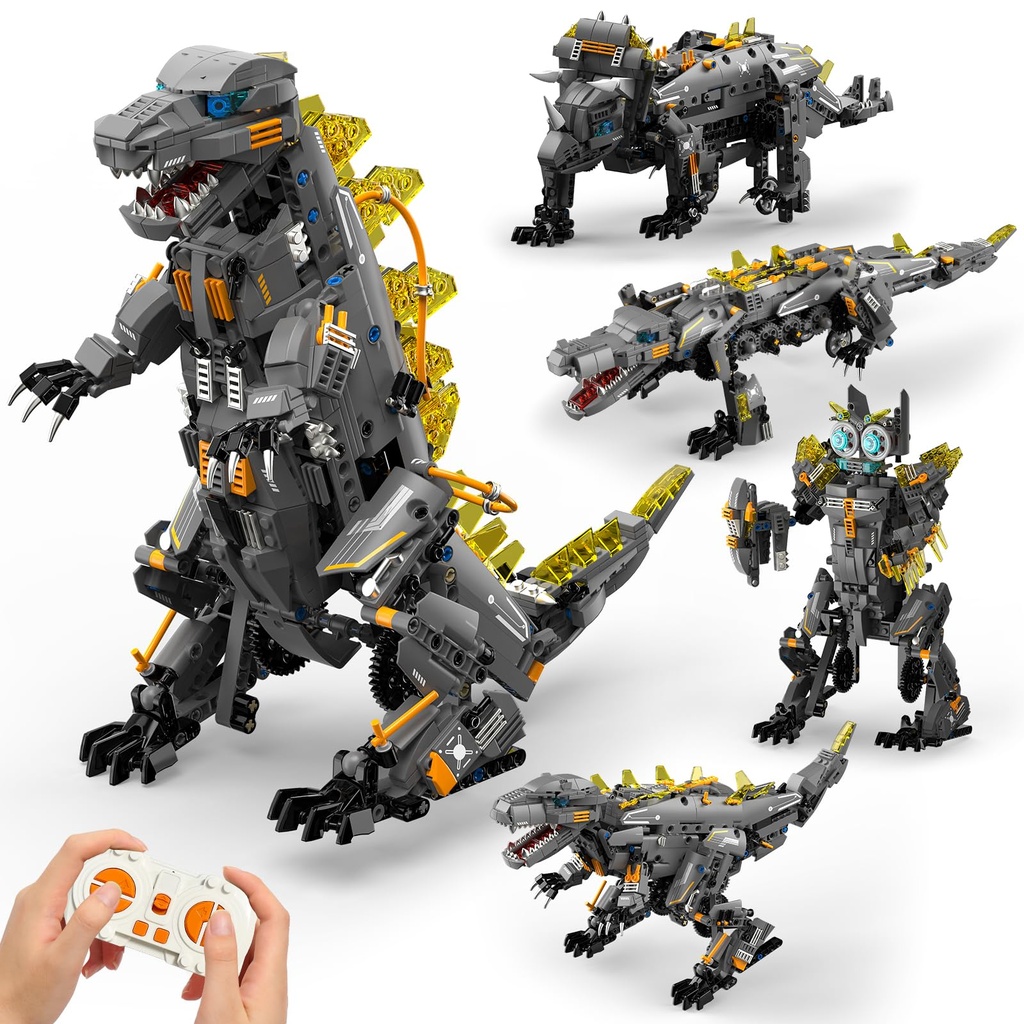 5 in 1 Technic Robot Building Set,APP & Remote Control Robotics Monster Dinosaur Model,935P