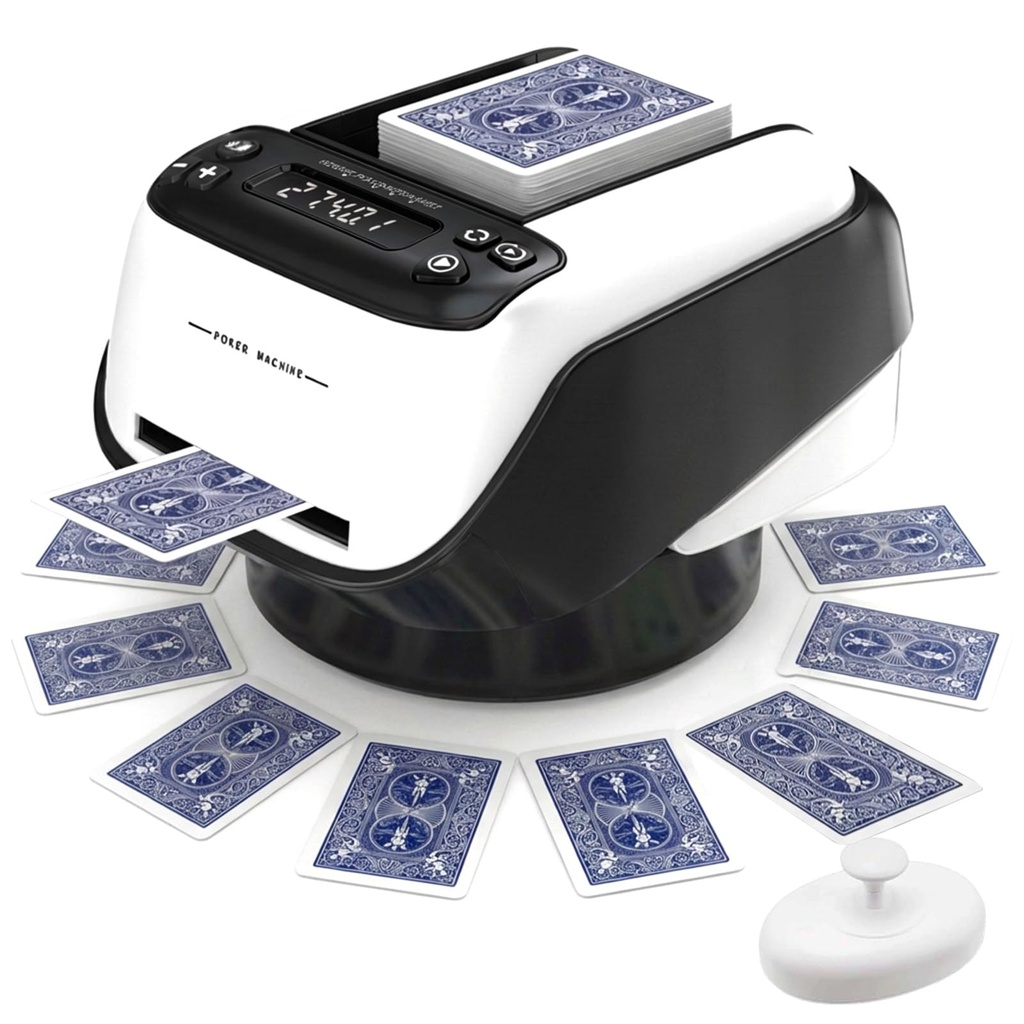 Caossuixin 2-in-1 Automatic Card Shuffler and Dealer Machine, 360?? Rotation Card Shuffler