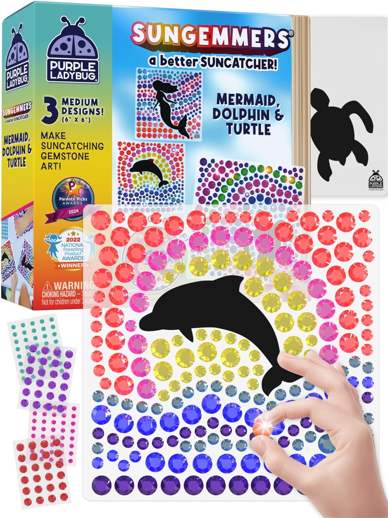 SunGemmers Suncatcher Craft Sets for Girls - Arts and Crafts for Kids Age 5-10, Birthday Gif