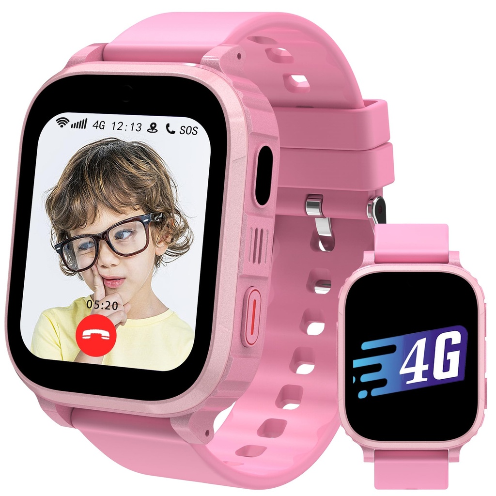 Ruopoem Kids Smart Watch Boys Girls - 4G Smart Watch for Kids GPS Tracker Watch Phone Video