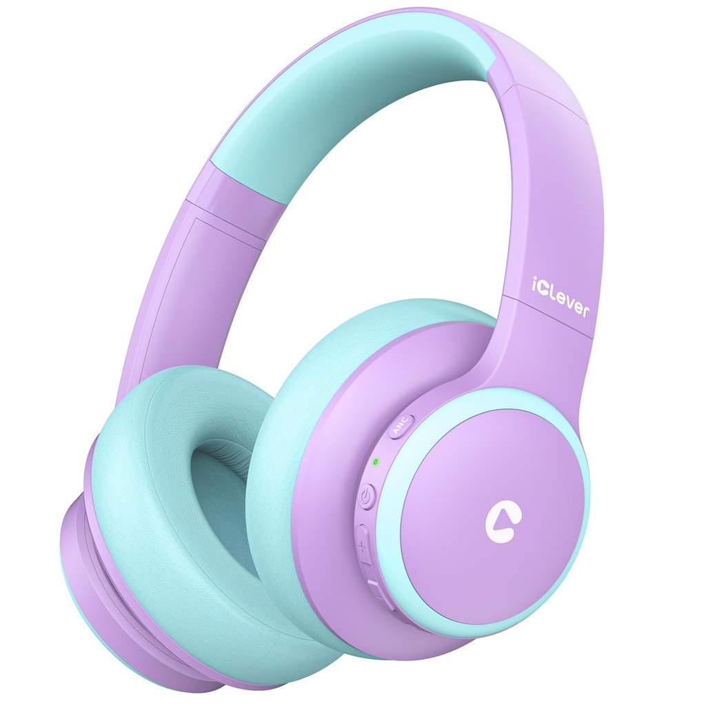 iClever BTH26 Active Noise Cancelling Headphones for Kids, 60H Play Time, Type-C Fast Charg