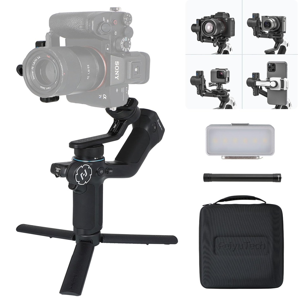 FeiyuTech Official SCORP Mini 2 Kit, Gimbal Stabilizer with 3 axis, All in One Gimbal 