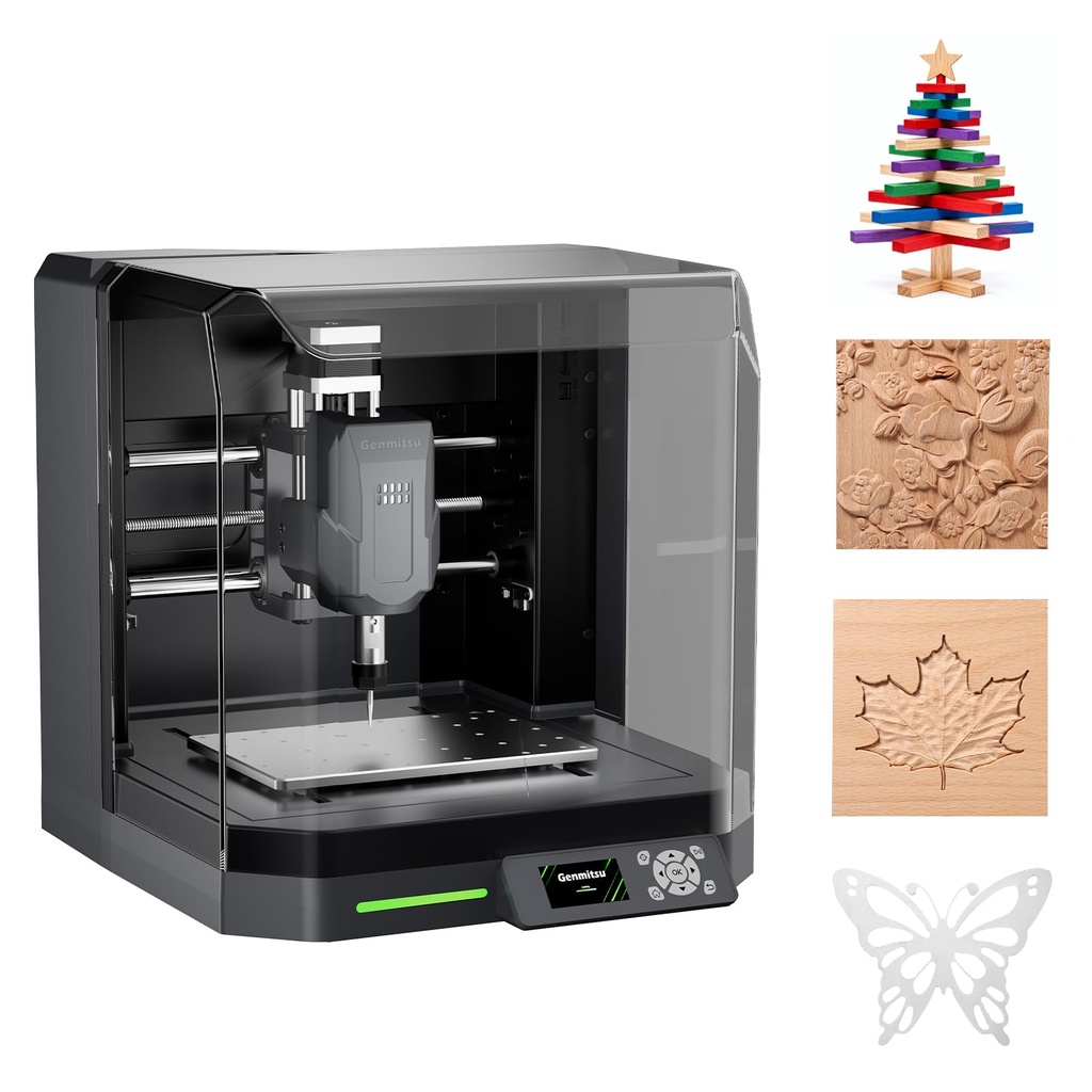 Genmitsu Cubiko CNC Router Machine, One-Touch Tool Calibration, Smart Height Map Measurement
