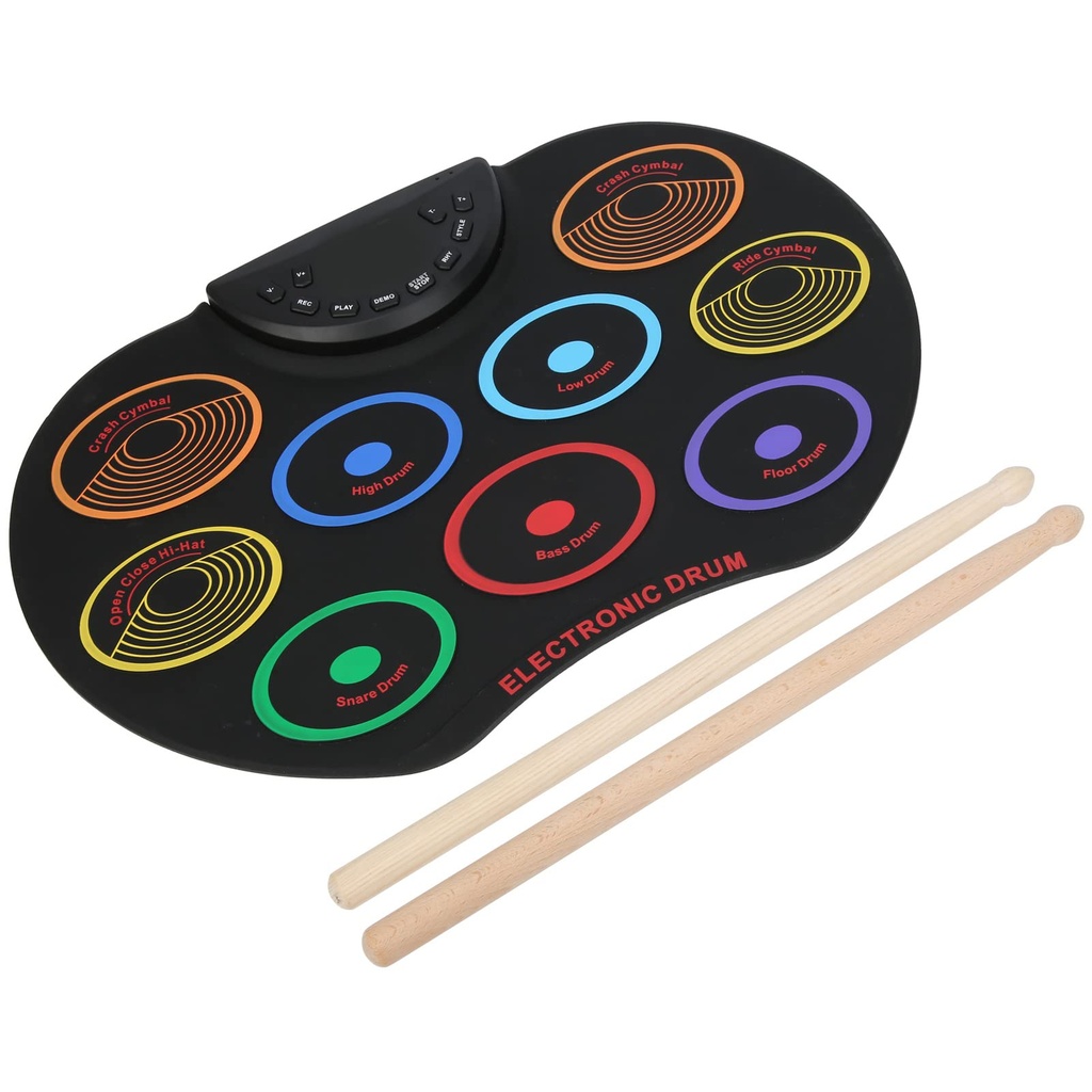 Electronic Drum Pad,Portable Colorful Hand Rolled Design,Portable Percussion Pad for Adult