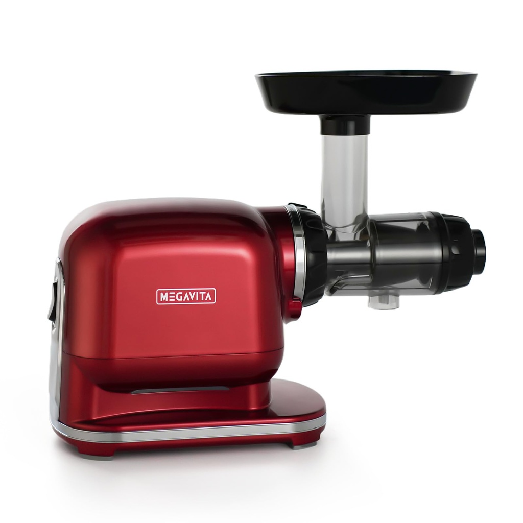Cold Press Juicer Machine, Red Electric Masticating Slow Juicer for Whole Fruits & Vegetable