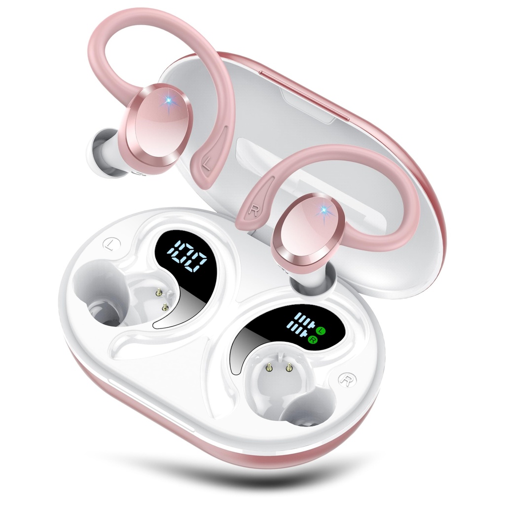 Wireless Earbuds, Wireless Headphones with ENC Mic, 68H Bluetooth 5.4 Headphones Dual LED Di