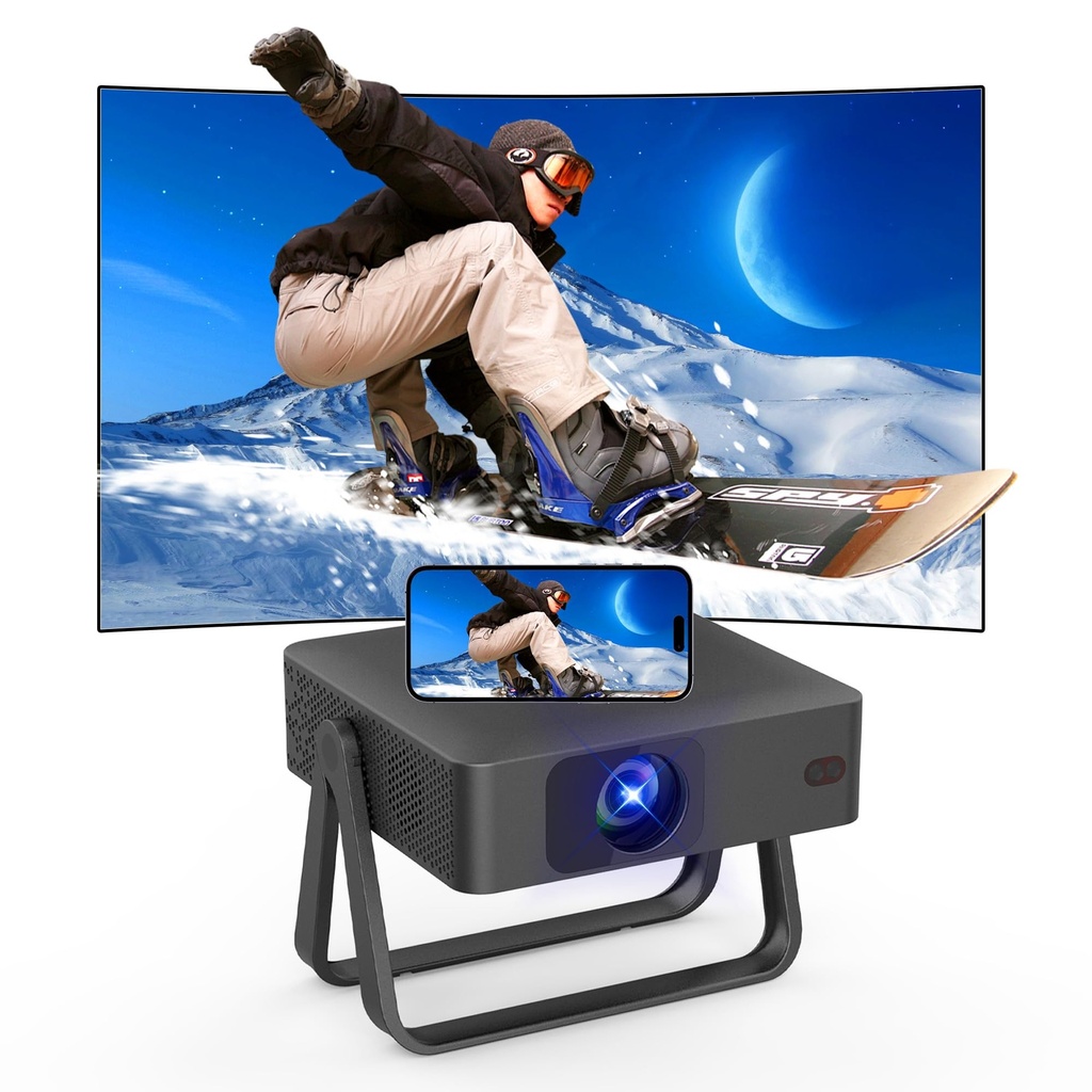 2026 Upgraded Mini projector,360 Rotation projector for bedroom,Auto Keystone Native 1080